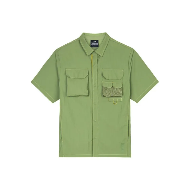 Anta x National Geographic Outdoor Collection Shirt Men's Snail Turquoise Green-0