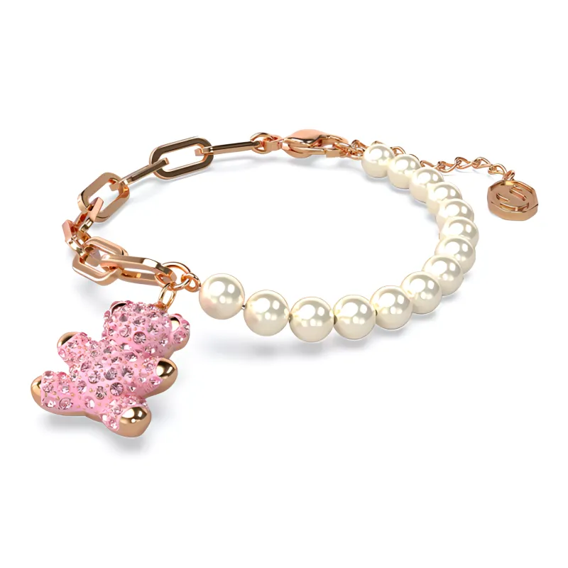 Swarovski Rose Gold Tone Plated Bracelets Women's Pink-1