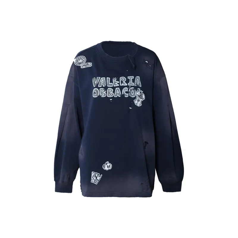 Valeria Obbaco Sweatshirt Unisex Navy Blue-0