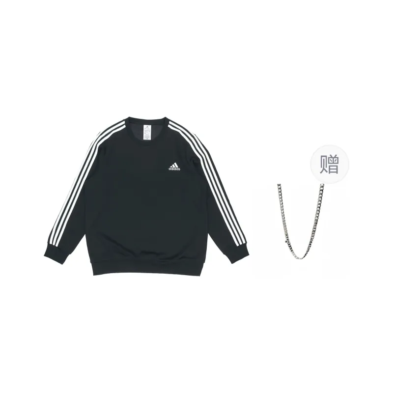 Adidas Sweatshirt Unisex Black Comes With Necklace-0