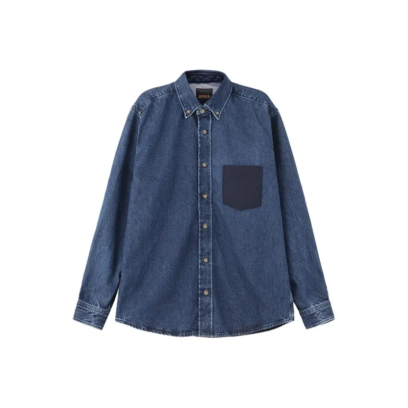 HUGO BOSS Shirt Men's Denim Blue-0