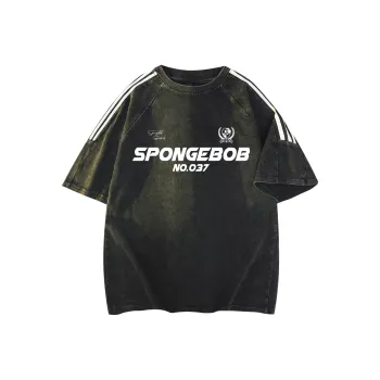 SPONGEBOB SQUAREPANTS T Shirt Unisex Washed Black