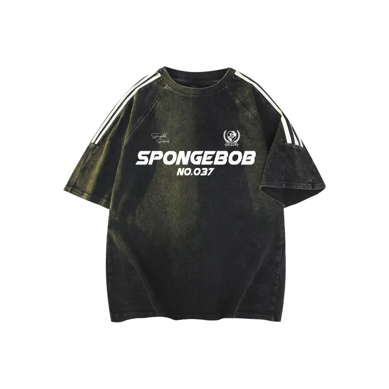 SPONGEBOB SQUAREPANTS T Shirt Unisex Washed Black-0