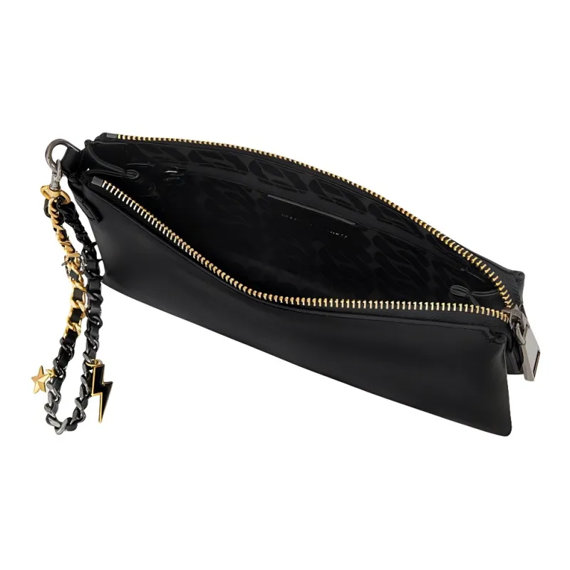 REBECCA MINKOFF Genuine Leather Clutch Women's Black-2
