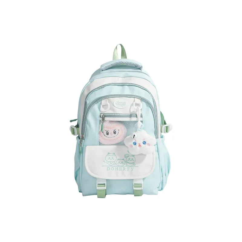 Single Warehouse Nylon Fabric Backpack Regular Women's Pink/Blue/Black/Green/Yellow-18