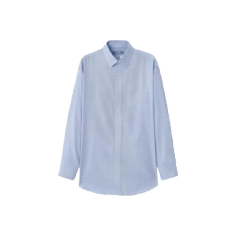 GOLDLION Shirt Men's Light Blue Plaid-0
