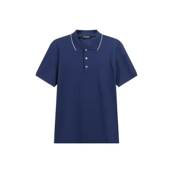 Zegna Polo Shirt Men's Workwear Blue
