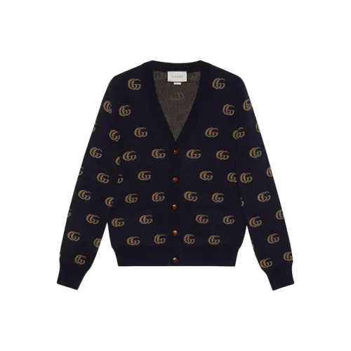 GUCCI Men Double G Jacquard Wool Cardigan
