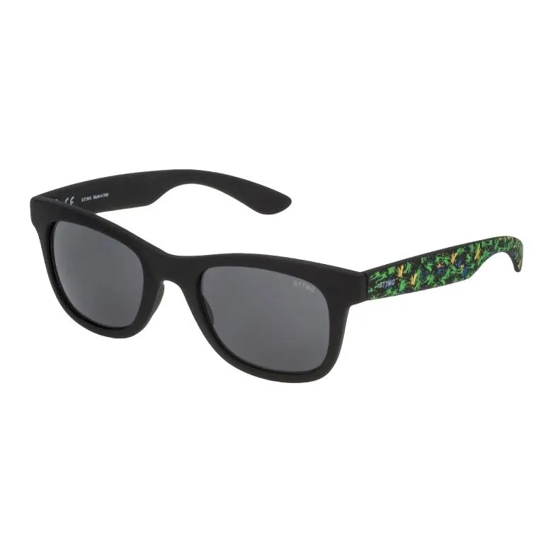 Sting Injection Molded Acetone Irregular Shape Sunglasses Unisex Black-0