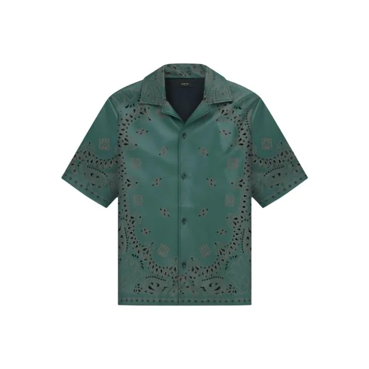 AMIRI Leather Bandana Short Sleeve Shirt-0