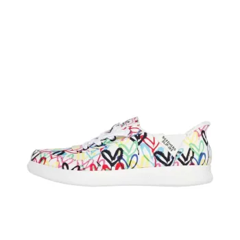 Skechers BOBS Skip Cute   Gold Motive Low Top Skateboard Shoes Women's White