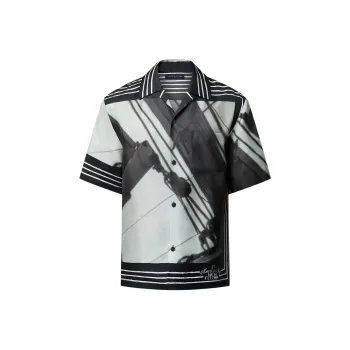 LOUIS VUITTON Printed Short Sleeved Silk Shirt