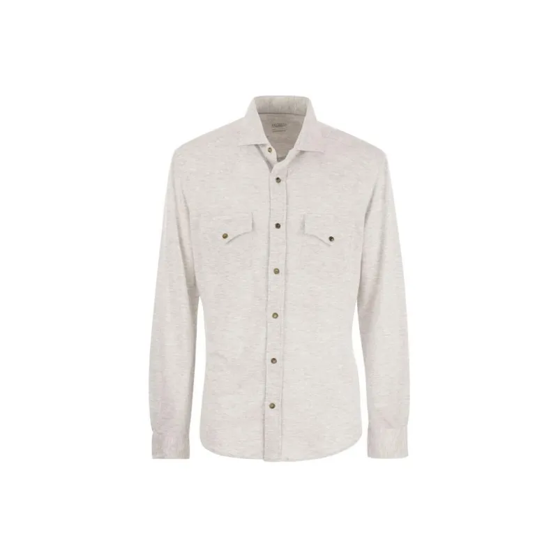 Brunello Cucinelli Flap Pocket Long Sleeved Shirt-0