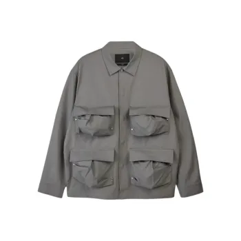 Adidas Y-3 Long Sleeve Pocket Overshirt Shirt Unisex Charcoal Gray