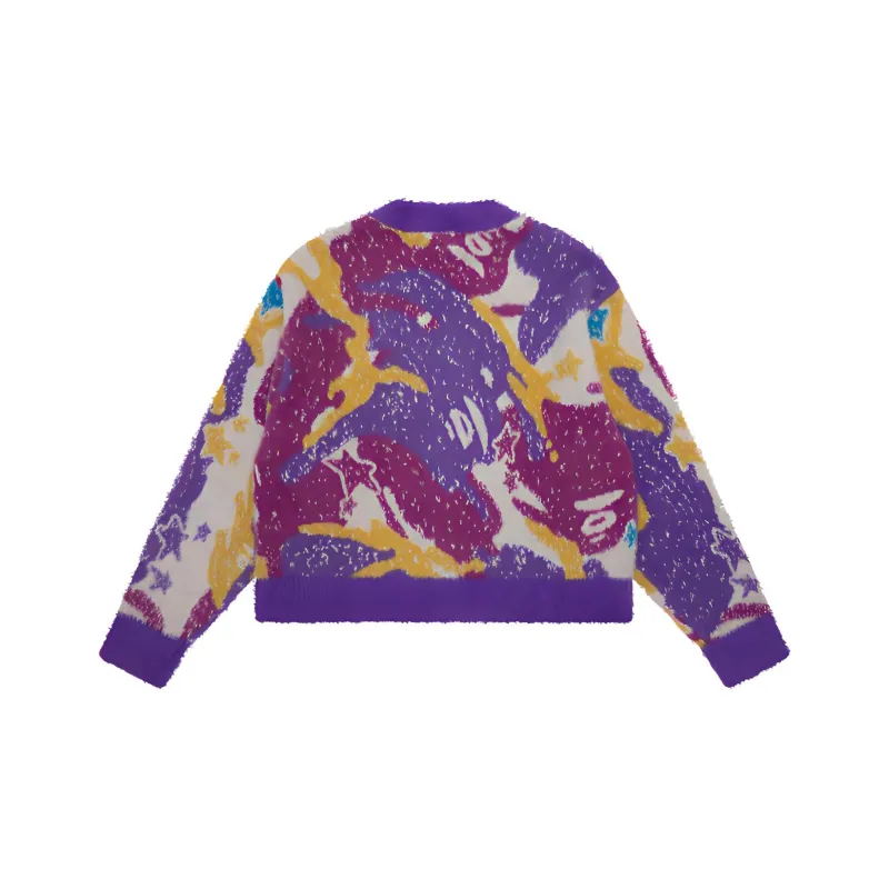 Aape Logo appliqué Colour block Textured Cardigan-1
