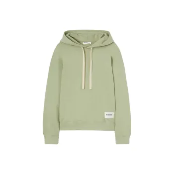 JIL SANDER Logo appliqué Cotton Hoodie