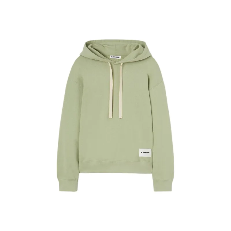 JIL SANDER Logo appliqué Cotton Hoodie-0