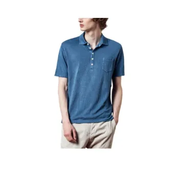 Massimo Alba Textured finish Linen Polo Shirt