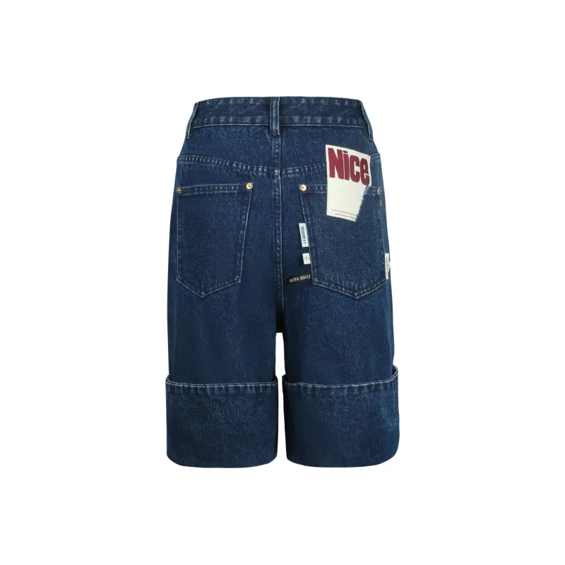 Valeria Obbaco Denim Shorts Unisex Blue-1