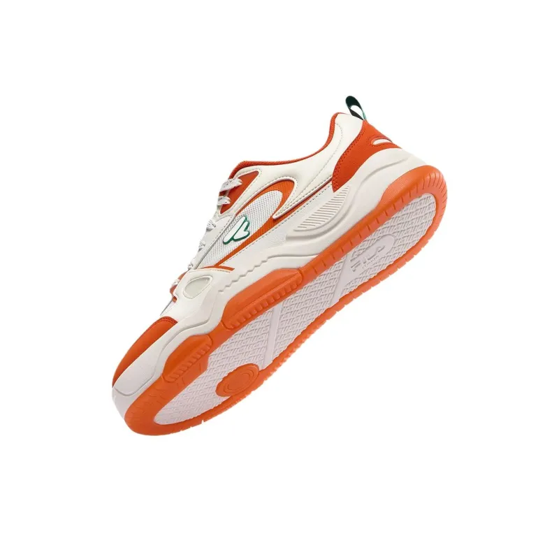 FILA FUSION BANK III Anti Slip Wear Resistant Low Top Skateboard Shoes Men's White Orange-5