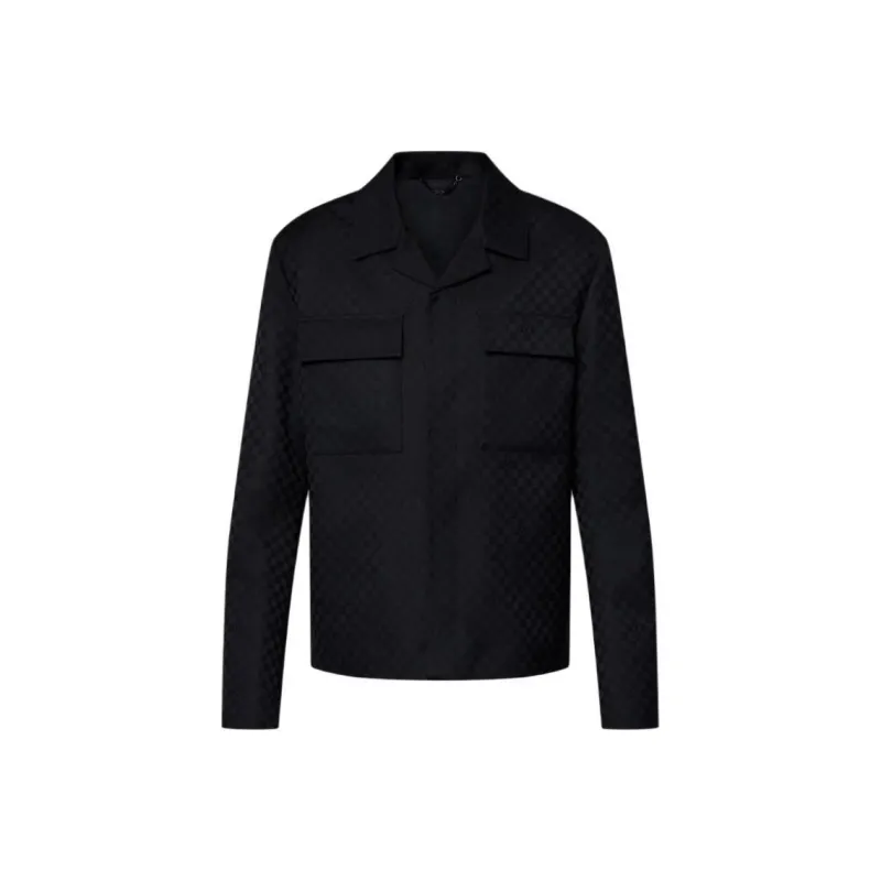 LOUIS VUITTON Damier Open Collar Wool Overshirt-0