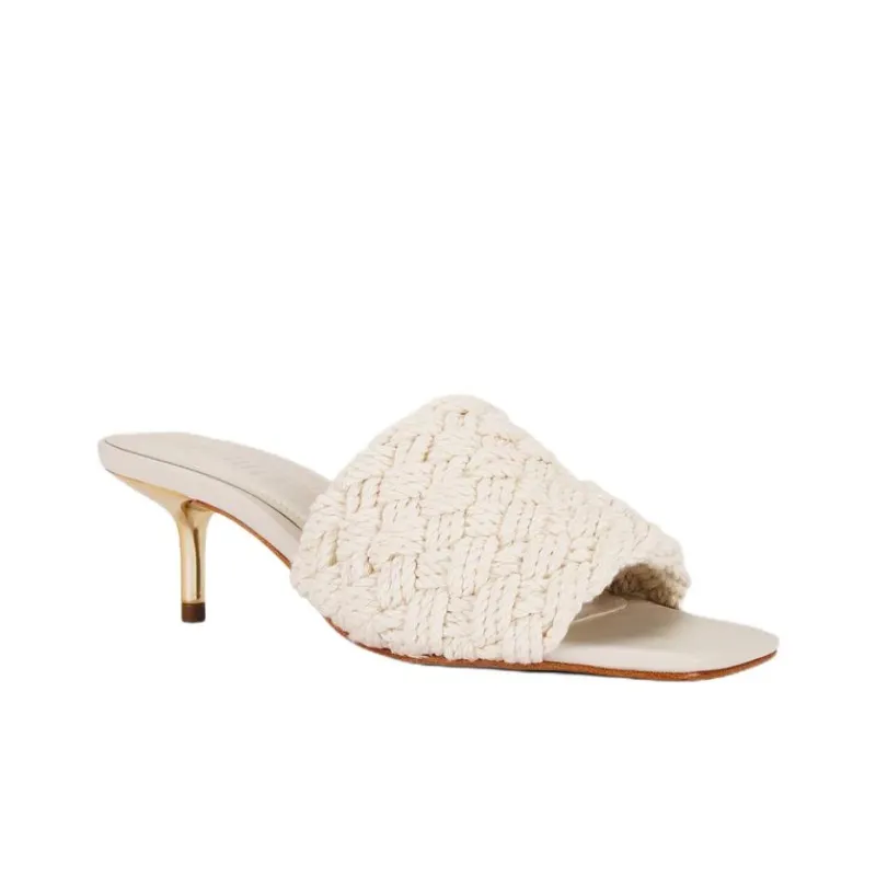 Schutz Slide Slippers 5.7cm Women's Beige-2