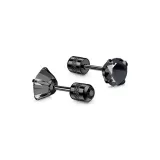 Black Zircon-Iridescent Starry Stud Earrings (6MM)