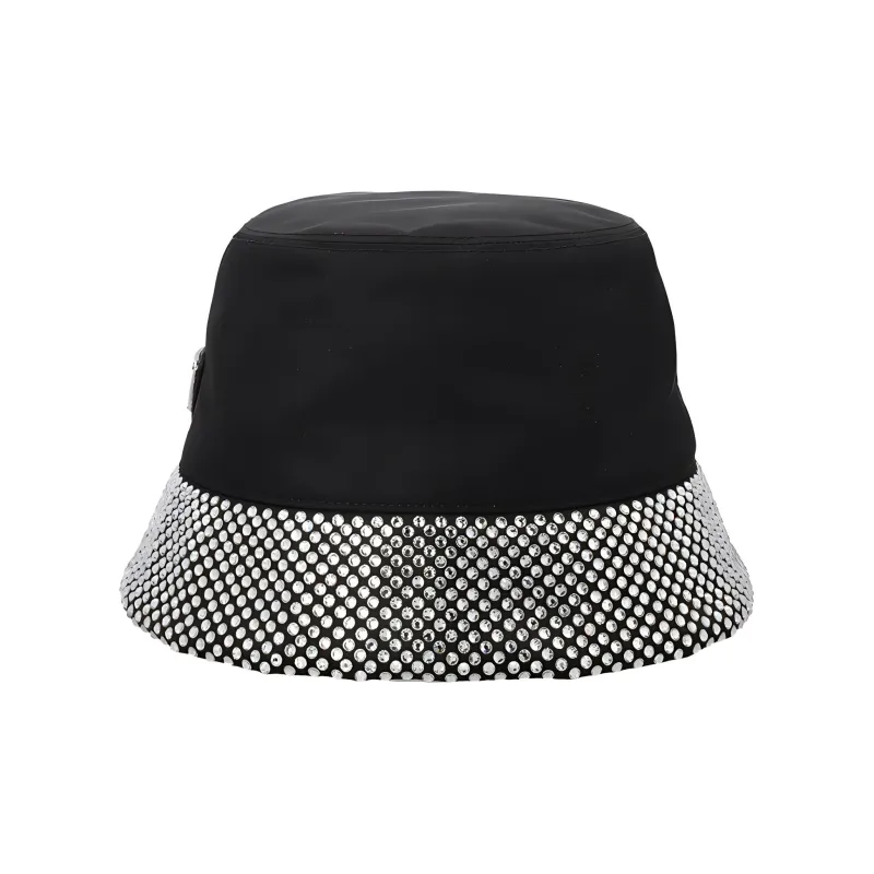 PRADA Logo Plaque Embellished Bucket Hat-1