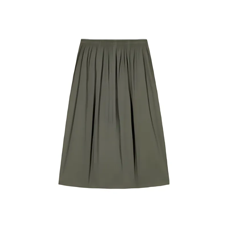 CHAOJIANTA Casual Long Skirt Women's Grape Leaf Green-1
