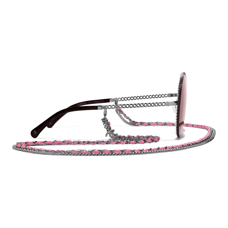 CHANEL 2000s Chain Sunglasses-2