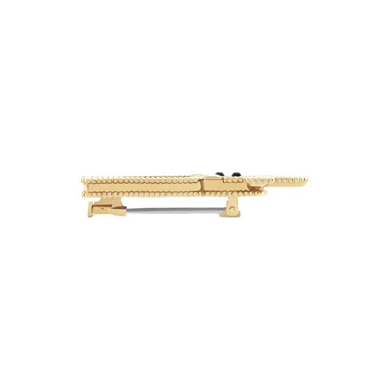 Van Cleef & Arpels 18K Gold Onyx Brooches Unisex Black/Gold-2