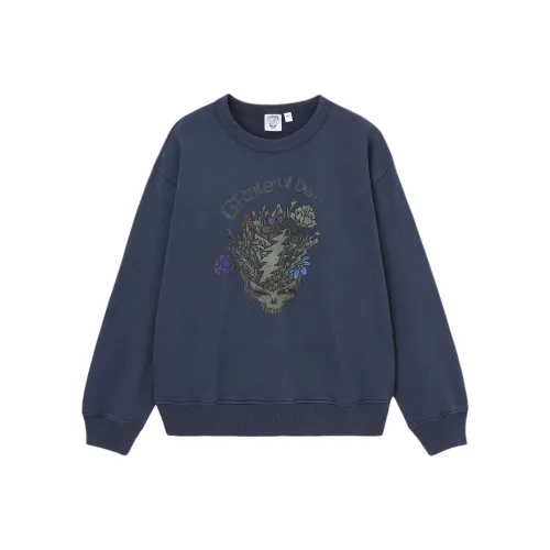 GU Grateful Dead Collaboration Sweatshirts Men Navy