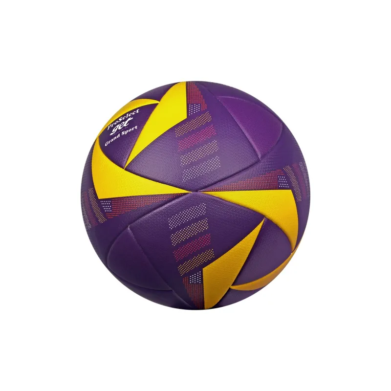 ProSelect Size 5 Soccer PU Seamless Thermal bonding Unisex Purple Yellow-3