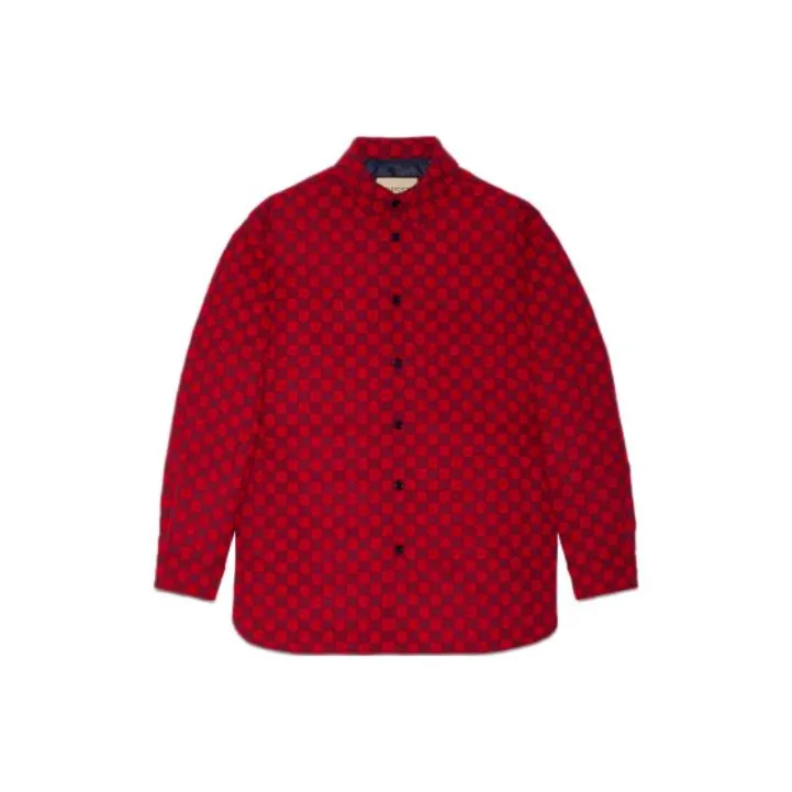 GUCCI Monogrammed Collared Long-Sleeve Shirt-4