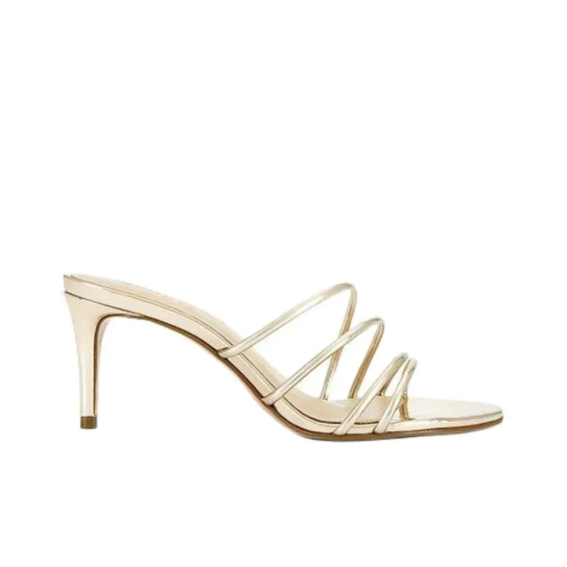 Schutz Quiet Slide Slippers 7.5cm Women's Gold-1