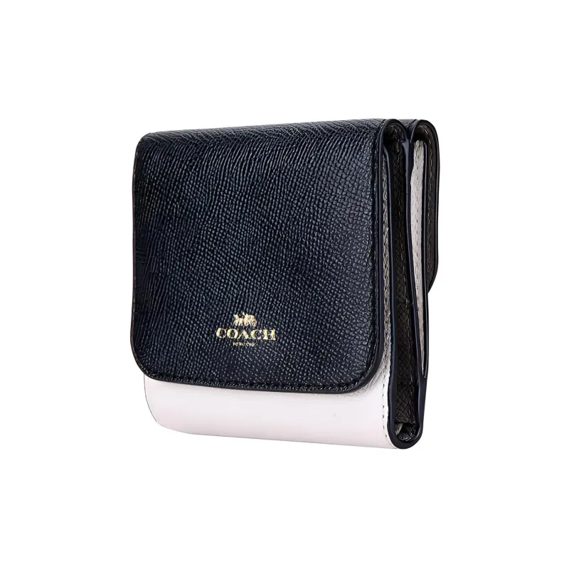 COACH Canvas With Leather Wallet Women's Black & White-1