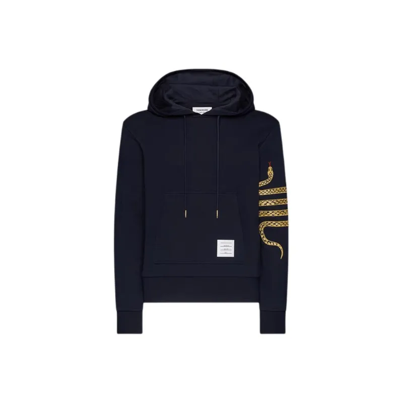 THOM BROWNE Snake 4 Bar Roll neck Hoodie-0