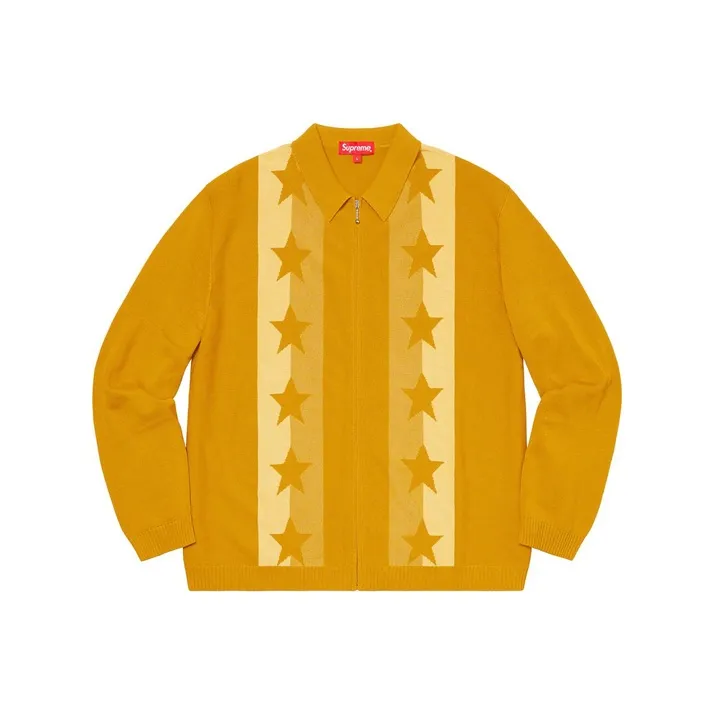 Supreme Stars Zip Up Sweater Polo-0