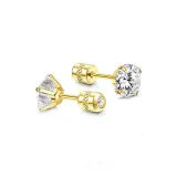 Gold-Iridescent Star Stud Earrings (5MM)