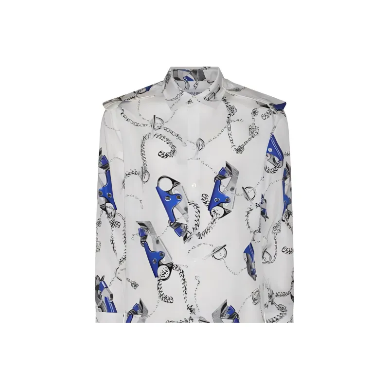 Burberry Knight Hardware Silk Shirt-4
