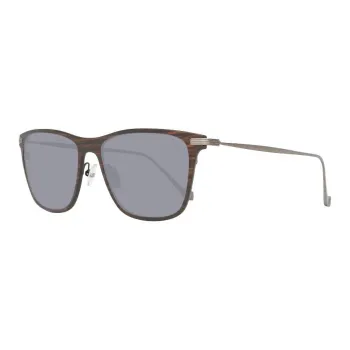 HACKETT LONDON Wooden Titanium Carbon Square Sunglasses Men's Gray