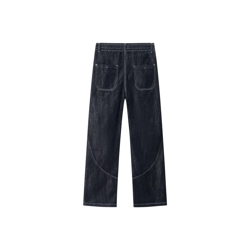 Yiwen Jeans Unisex Dark Blue-1