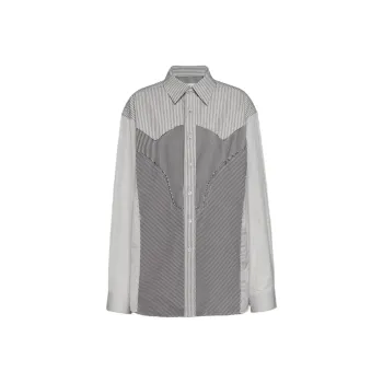 Maison Margiela Panelled Striped Button Up Shirt