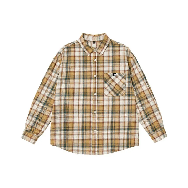 Être Par Lee Shirt Unisex Yellow And Green Plaid-0