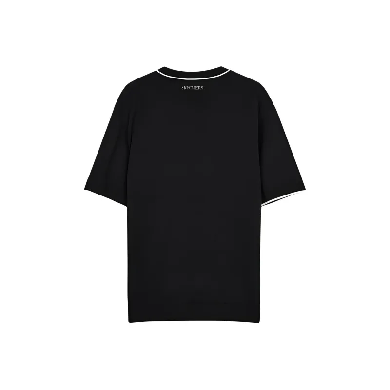Skechers Drop Shoulder Sleeve T Shirt Women's Carbon Black-1