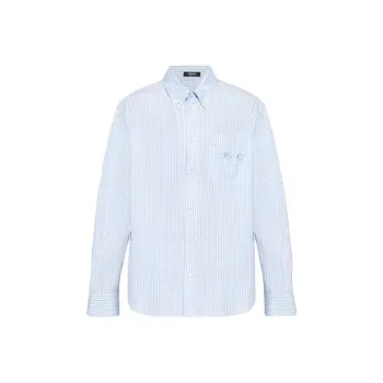 VERSACE Long Sleeved Striped Buttoned Shirt