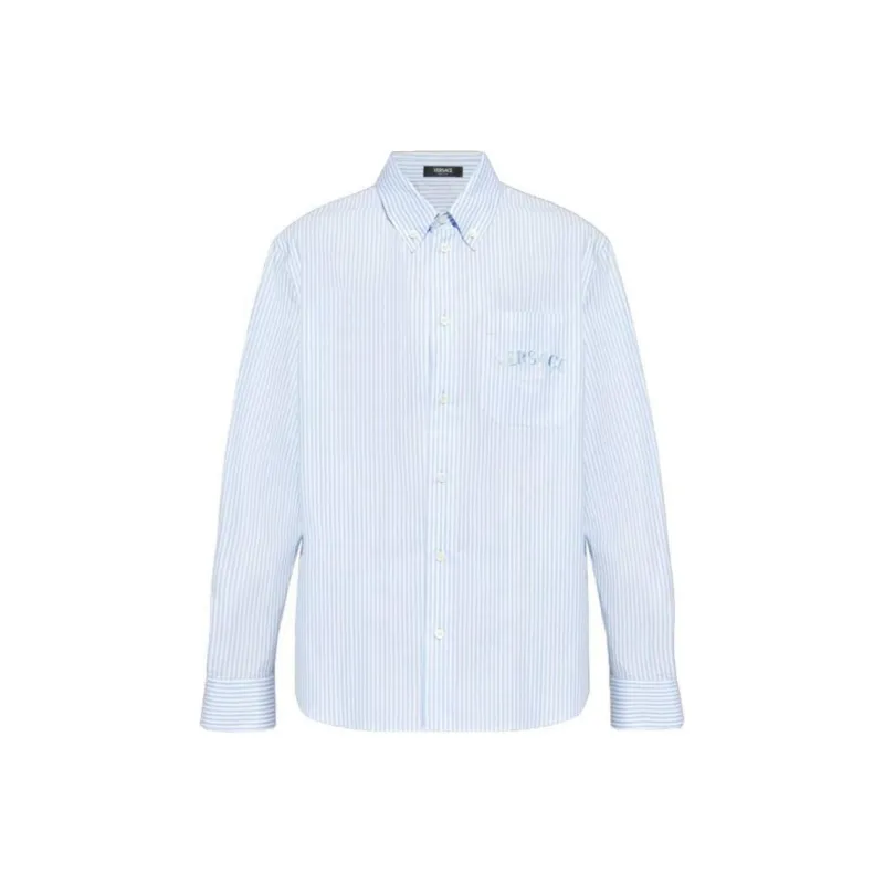 VERSACE Long Sleeved Striped Buttoned Shirt-0