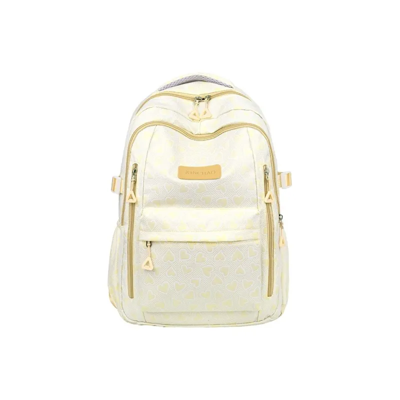 OURFUN Nylon Backpack Unisex Gray/Yellow/Green/Blue/Pink-3