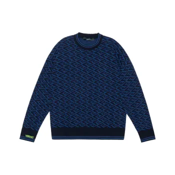 VERSACE Jacquard Monogram Knit Sweater