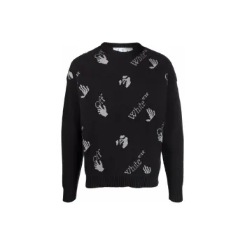 OFF-WHITE Intarsia-knit Logo Jumper